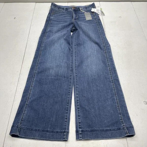 Women's Blue Wide-Leg Jeans - Picture 1 of 8